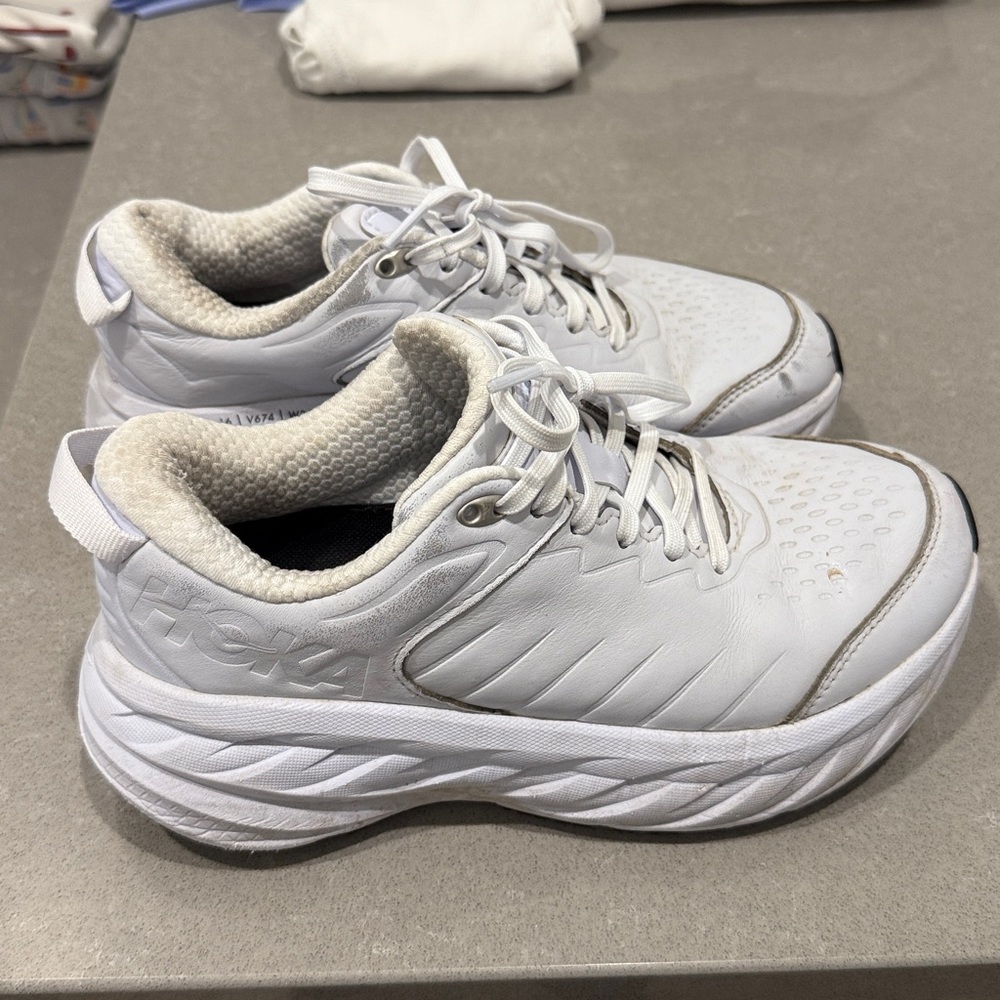 Hoka Bondi SR -White Shoes